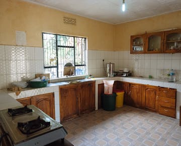 A typical homestay kitchen in Tanzania